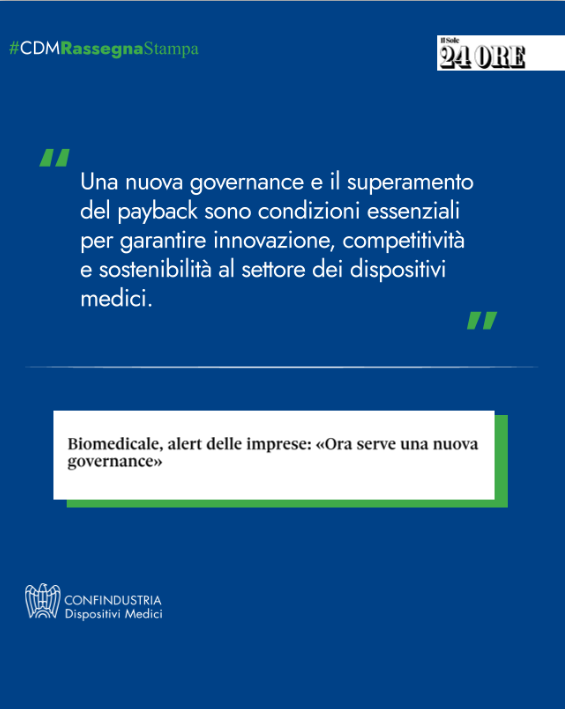 Confindustria Dispositivi Medici e il futuro del Settore Biomedicale: l'articolo sul Sole 24 ore