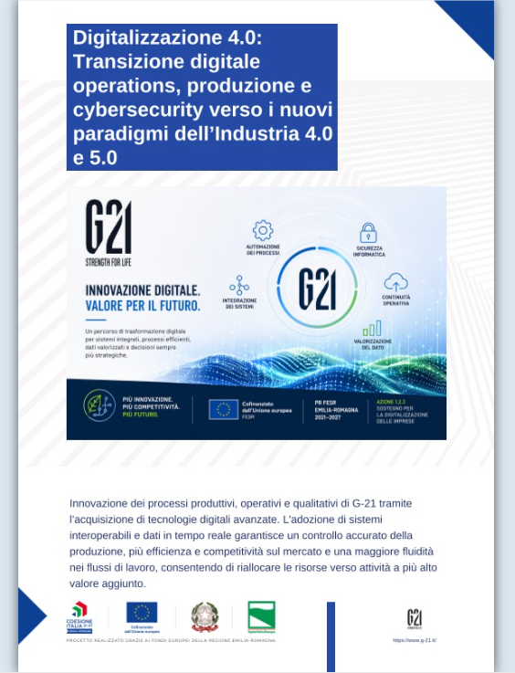 G21: trasformazione digitale, innovazione e processi data-driven per la competitività aziendale