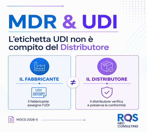 RQS Med Consulting: UDI e MDR, perché l’assegnazione dell’UDI spetta al fabbricante