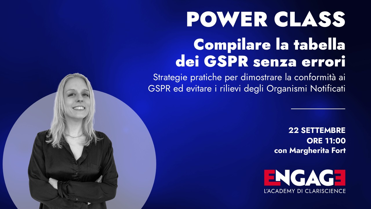 Clariscience Power Class Live: come compilare la tabella GSPR secondo il MDR senza errori