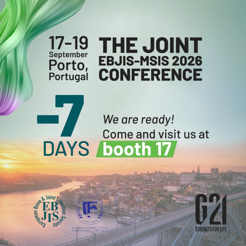 G21 al Joint EBJIS–MSIS 2026 di Porto: focus sulle infezioni periprotesiche