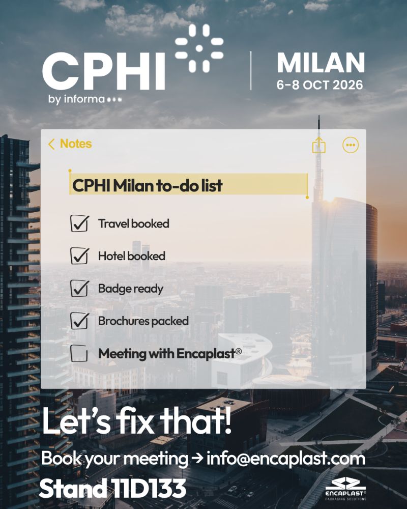 Encaplast® a CPHI Milan 2026: prenota un incontro con il team
