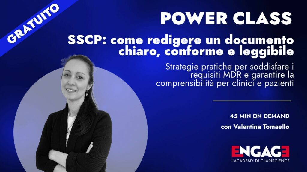Power Class Engage di Clariscience: “SSCP: come redigere un documento chiaro, conforme e leggibile"