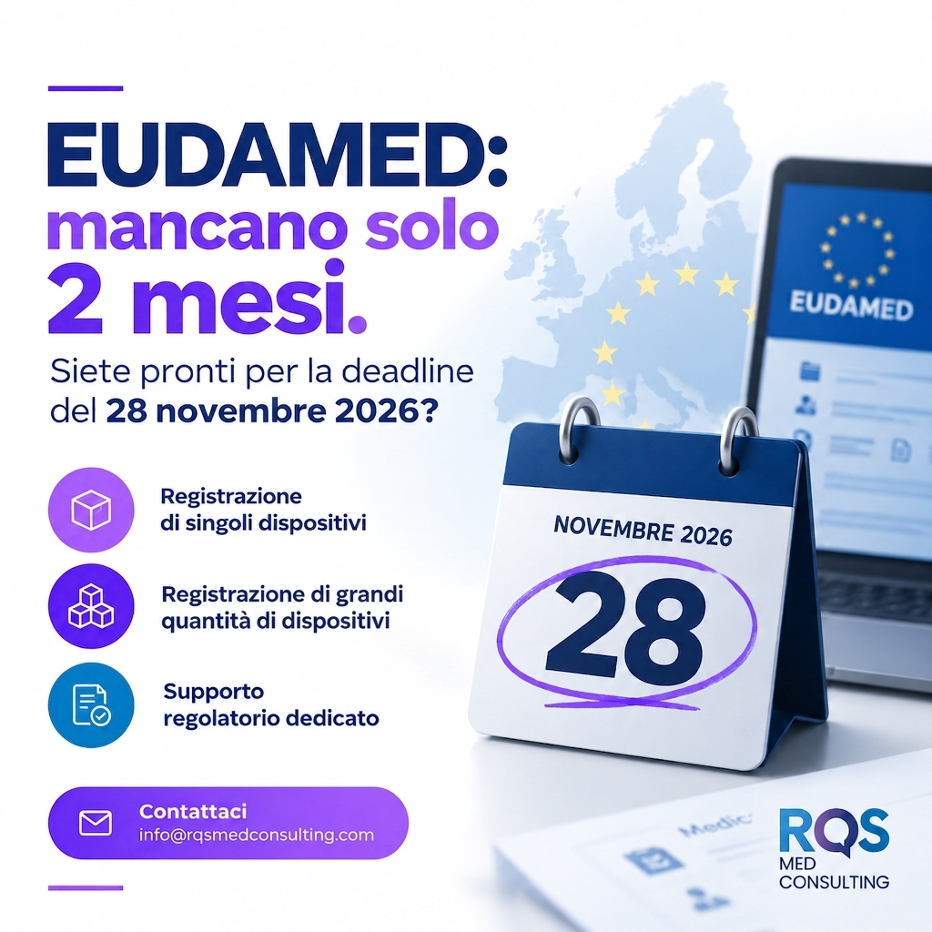 RQS Med Consulting I EUDAMED: la deadline del 28 novembre 2026 si avvicina