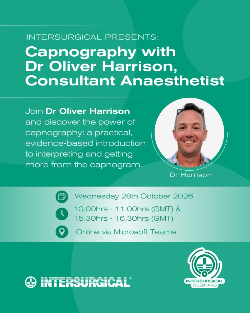Intersurgical: webinar educativo online sulla capnografia con il Dottor Oliver Harrison