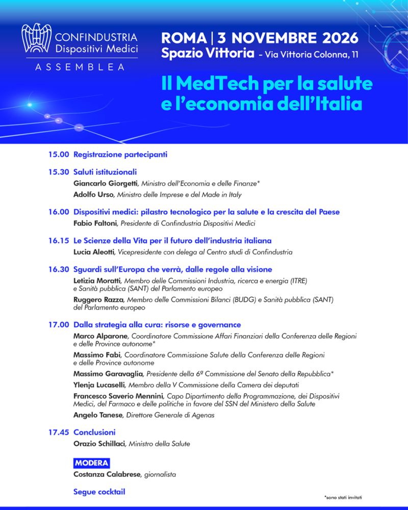 Confindustria Dispositivi Medici: il MedTech al centro della salute e dell’economia italiana